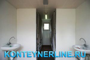 Блок контейнер, Металлические бытовки, БК-07 душевая и туалет